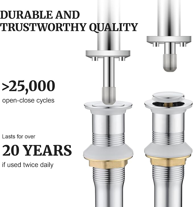 Ultimate Unicorn Bathroom Sink Stopper, Without Overflow Hole, Chrome | Pop Up Drain, Made of Metal, Small Cap, with Detachable Basket Stopper, Drain Fast, for Bathroom Vessel Vanity Sink Art Basin