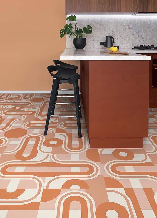 Brenda Daworld Terracotta Peel and Stick Floor Tiles, FP6337