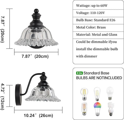 Vanity Light Black Wall Sconces Farmhouse Bathroom Sconces