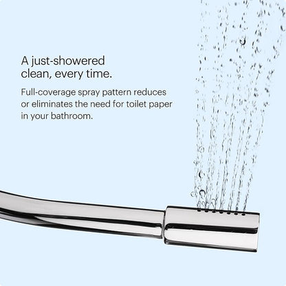 Brondell SMB-25 Side Mounted Manual Bidet Attachment for Toilet Seats with Adjustable Sprayer and Water Pressure, Thin Profile, Chrome (Dual Temperature), X-Large