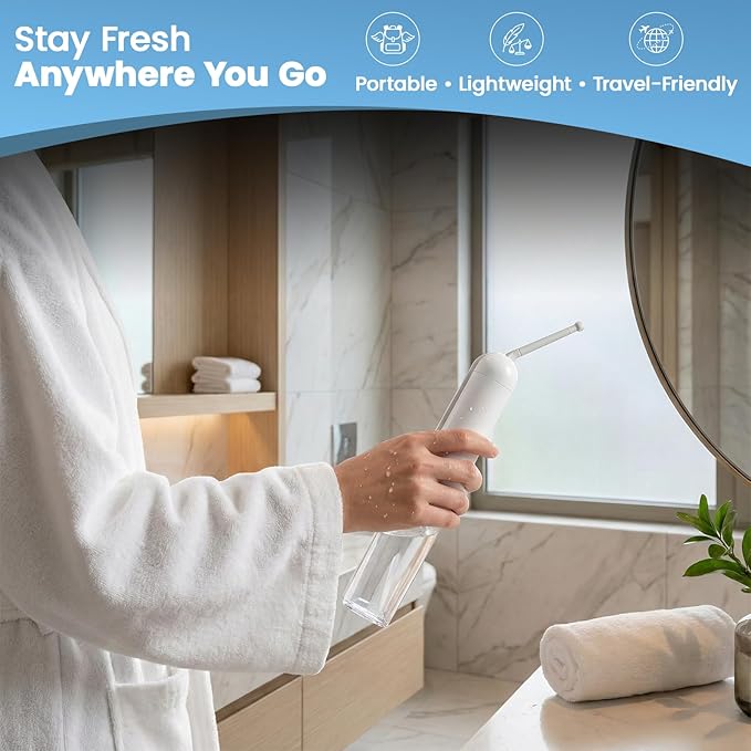 ECO CLEAR – Portable Electric Travel Bidet, 3 Pressure Modes, USB-C Rechargeable, 180ml Tank & Bottle Adapter, IPX7 Waterproof Handheld Bidet for Women & Men, Postpartum, Pregnancy & Camping