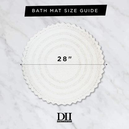 DII Crochet Collection Reversible Bath Mat, Round, 27.5" Diameter, Cameo Blue