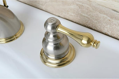 Kingston Brass KB979AL Victorian Widespread Bathroom Faucet, Brushed Nickel/Polished Brass