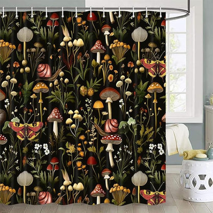 JAWO Rustic Forest Shower Curtain, Lodge Cabin Woodsy RV Wildlife Animals Woodland Campers Camping Bathroom Set with Hooks, 72X84 Inch, Multi