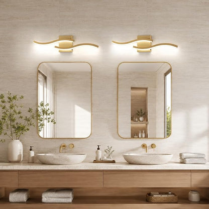 23.62inch Gold LED Vanity Light, 5CCT Dimmable Modern Bathroom Light Fixture Over Mirror, Modern Wall Lamp 5500K for Bathroom Bedroom,2 Packs