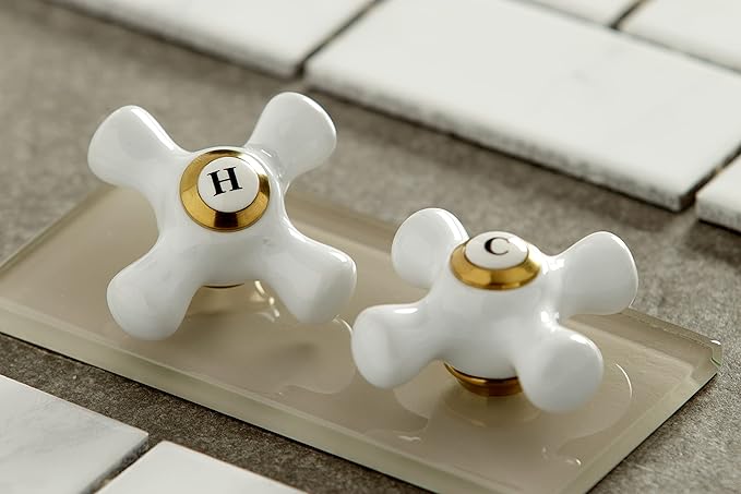 Kingston Brass KB1607PX 4 in. Centerset Bathroom Faucet, Brushed Brass