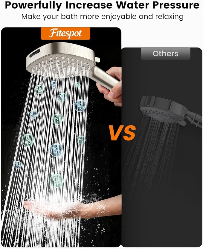 Filtered Shower Head with Handheld, High Pressure 7 Mode Handheld Shower Head with Hose and Filters for Hard Water, Built-in Power Wash to Clean Tub, Remove Chlorine - Reduce Dry Itchy Skin