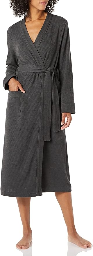 Amazon Essentials Women's Lightweight Waffle Full-Length Bath Robe (Available in Plus Size)