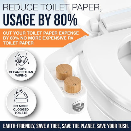 RV Bidet – Only Fits Thetford V, Thetford VI & SeaFlo Plastic Toilets – Not for Porcelain RV Toilets– Easy Install, Front & Rear Spray, Saves 80% TP – Best RV Bathroom Upgrade