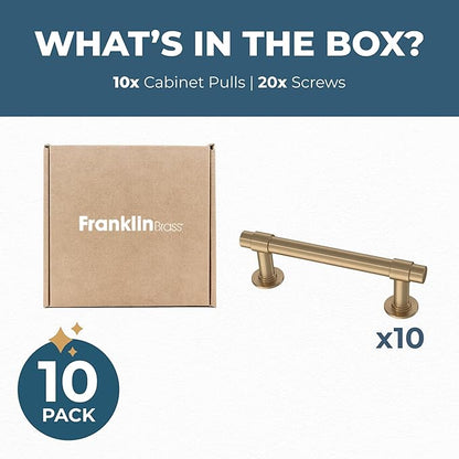 Franklin Brass Francisco (10-Pack) Cabinet Handles 3" Hole Center Pulls | Champagne Bronze Hardware Kitchen Door, Drawers, Dressers, Furniture P29520Z-CZ-B