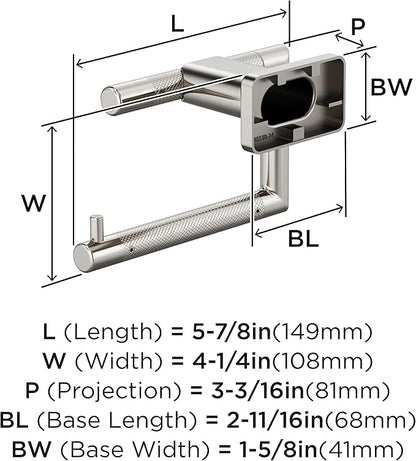 Amerock Bronx Polished Nickel Single Post Tissue Holder, BH26617PN