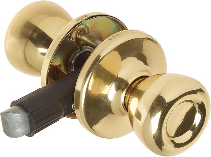 Kwikset 200M 3 CP 7/8RFL RCS 92001-519 Mobile Home Hall and Closet Door Knob in Polished Brass (Pack of 2)