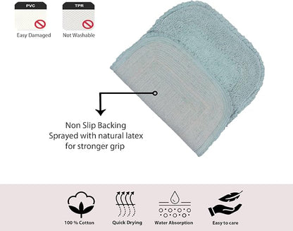 Home Weavers Radiant Collection 100% Cotton Bathroom Rugs Set, Bathroom Décor, Washable Rug, Extra Soft and Absorbent Bath Rug, Kitchen Mat, Bath Mat Set, Bath Floor Mat Non Slip, 22" Round, Sky Blue