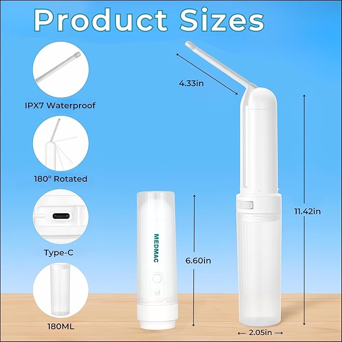 Portable Bidet for Travel, Rechargable USB-C 3 High Pressure Modes Travel Bidet Compact Waterproof Handheld Sprayer Device for Women, Men, Babies - Ideal for Personal Hygiene