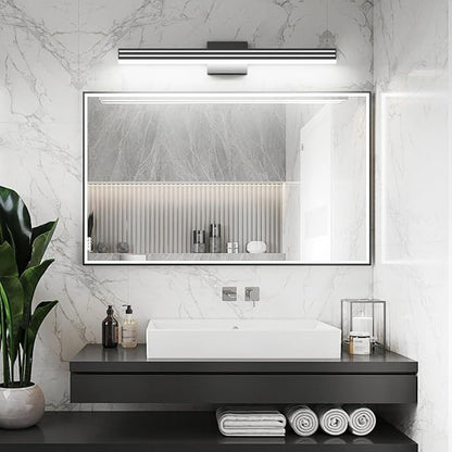 Ralbay Modern Black Bathroom Light Fixtures 5 Color Temperature Dimmable 31.5inch 30W Acrylic LED Black Bathroom Vanity Lighting Fixtures Over Mirror