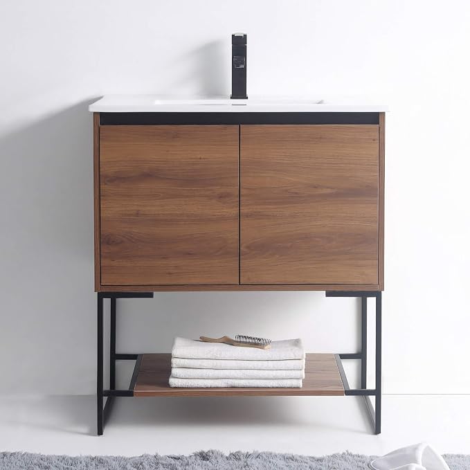 30 Inch Bathroom Vanity with Sink - Modern Knob Free Design, Elegant Space-Saving Solution for Your Bathroom - Durable, Bathroom Vanities for a Contemporary Look - Urbania Collection