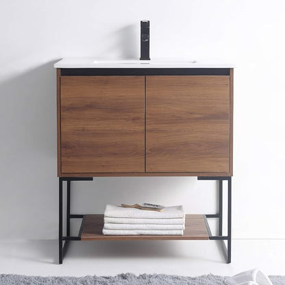 30 Inch Bathroom Vanity with Sink - Modern Knob Free Design, Elegant Space-Saving Solution for Your Bathroom - Durable, Bathroom Vanities for a Contemporary Look - Urbania Collection