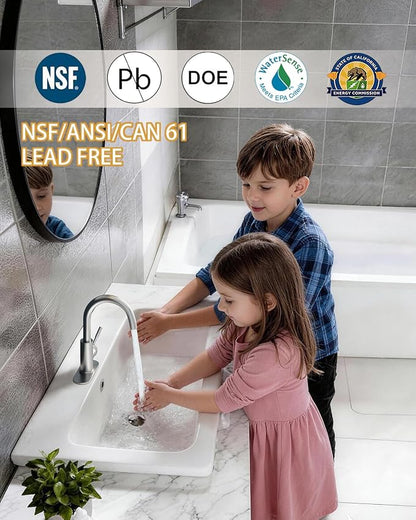 Bathroom Faucets, Bar Sink Faucet Single Hole for Bathroom Kitchen Campers with Pop-Up Drain Hose, Suitable for Farmhouse Vanity Lavatory