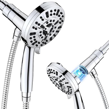 VOXON Magnetic High Pressure Shower Head, 10-Mode Handheld Shower Head, Built-in 2 Power Wash, Adjustable Shower Head with Handheld with Magnetic Docking & 60'' Hose, 2.5 GPM Showerhead with 5'' Face
