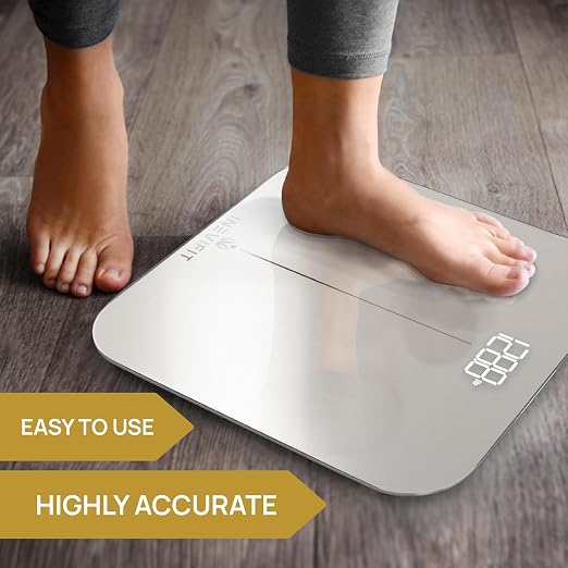 INEVIFIT Bathroom Scale, Highly Accurate Digital Bathroom Body Scale, Measures Weight up to 400 lbs. Includes Batteries