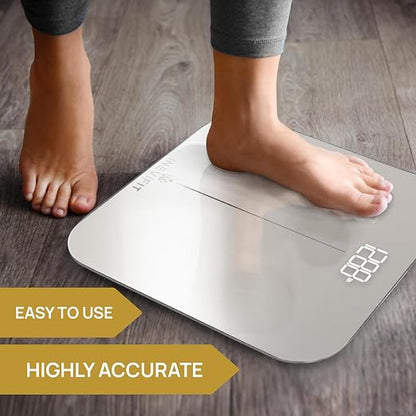 INEVIFIT Bathroom Scale, Highly Accurate Digital Bathroom Body Scale, Measures Weight up to 400 lbs. Includes Batteries