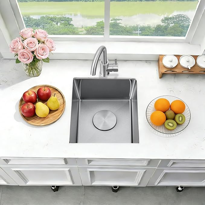 13 Inch Bar Sink Undermount 13x15 Kitchen Single Bowl Stainless Steel Small Sink Modern RV Sinks