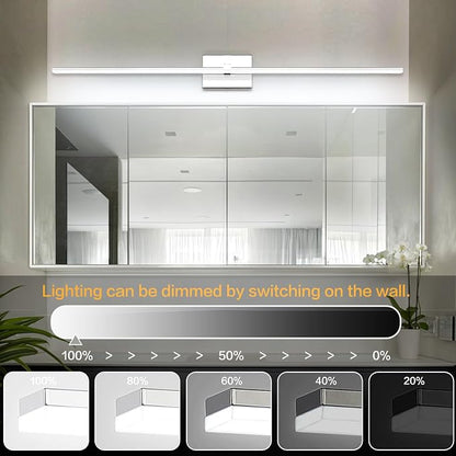 Modern Bathroom Vanity Light 48 inch 32W Dimmable 5CCT LED Bathroom Light Fixture Over Mirror Chrome Vanity Lights Bar for Bath