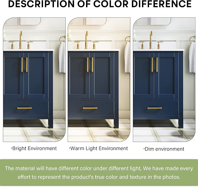 72-Inch Bathroom Vanity with Sink, 4 Soft-Close Doors and 6 Soft-Close Drawers, Bathroom Freestanding Vanity with Cultured Marble Countertop, Navy Blue Vanity W/Gold Handles
