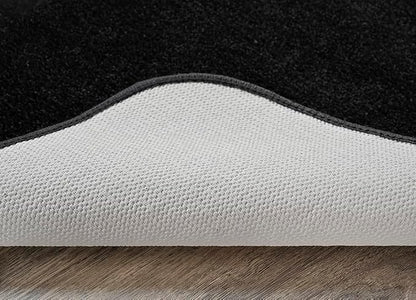 Garland Rug Traditional Nylon Washable Black 2 Bath Rugs (21" X 34", 22" X 60") - Soft, Absorbent, and Stylish for Your Bathroom