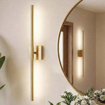30 Inch Bathroom Light Fixtures, 16W 3CCT Dimmable CRI90 Brushed Gold LED Vanity Lighting Fixtures Over Mirror, 360° Rotatable Modern Bathroom Vanity Light Bar, AD-W9465-L75-GD