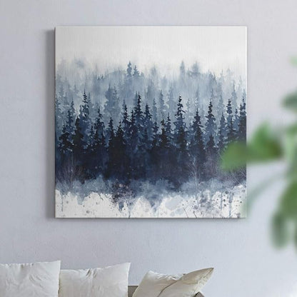 Renditions Gallery Indigo Forest Wall Art, Premium Gallery Wrapped Canvas Decor, Ready to Hang, 32 in H x 32 in W, Made in America Print