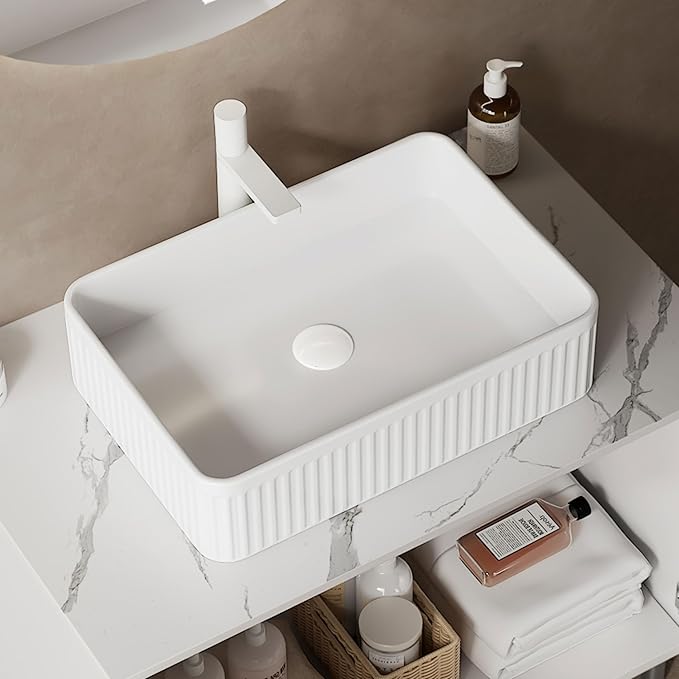30″ White Modern Bathroom Vanity with Sink, Bathroom Storage Cabinet with 2 Soft Close Doors