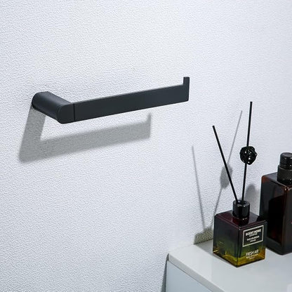 RANDOM 5 Piece Bathroom Hardware Set Matte Black Towel Bar Set Include 9.8/23.6 Inch Towel Bar Toilet Paper Holder and 2 Towel Hooks Stainless Steel Bathroom Decor Wall Mount Bathroom Accessories Kit.