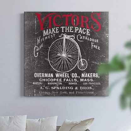 Renditions Gallery Antique Bicycle Wall Art, Premium Gallery Wrapped Canvas Decor, Ready to Hang, 24 in H x 24 in W, Made in America Print