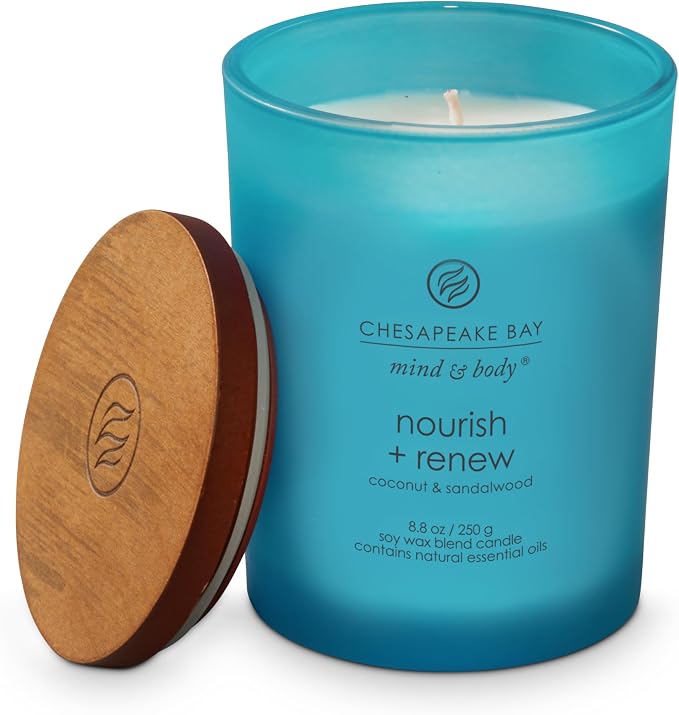 Chesapeake Bay Candle Mind & Body Medium Jar Candle Nourish + Renew (Coconut & Sandalwood) (Pack of 4)