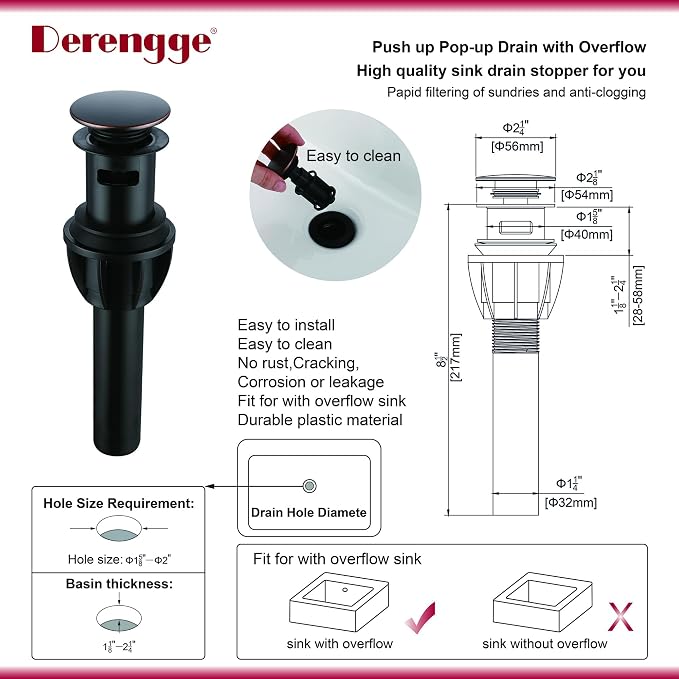 Two Handle Bathroom Sink Faucet Oil Rubbed Bronze 3 Hole Bathroom Faucet with Pop up Drain, 8 Inch Widespread Bathroom Faucet,High Arc Lavatory Faucet,F-8303-ORB