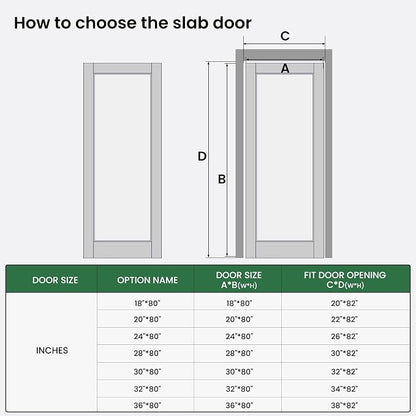 SMARTSTANDARD 24" x 80" Slab Door, Solid Core Frosted Glass Pantry Door | Pre-Assembled Interior Door without Hardware Kit for Pantry, Pocket, White Primed, Paintable Surface