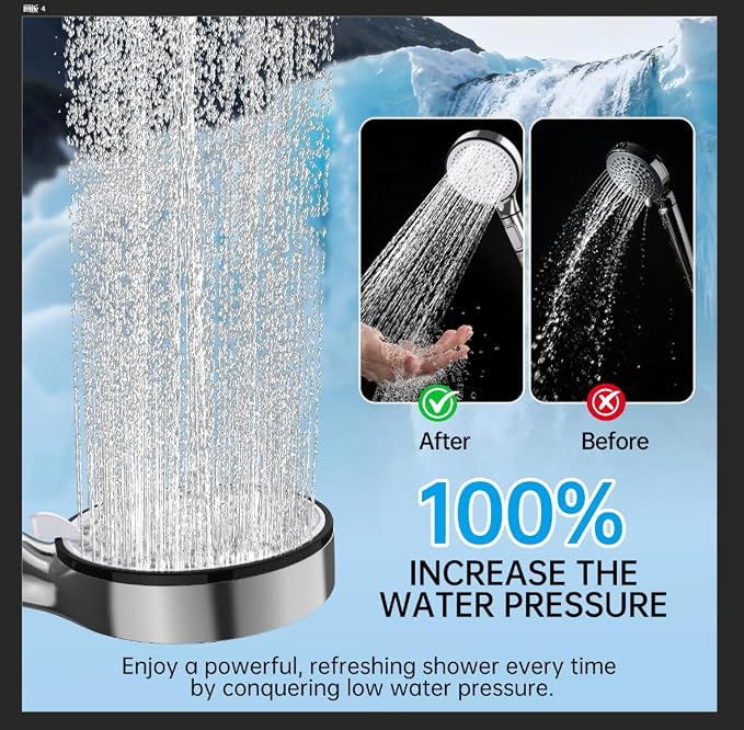 Filtered Shower Head with Handheld, 6-Spray High Pressure Shower Head to to Reduce Dry Itchy Skin, Handheld Shower Head Set Includes 60" Hose & Adjustable Bracket