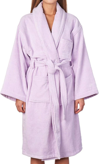 Alpine Swiss Blair Womens Cotton Terry Cloth Bathrobe Shawl Collar Velour Spa Robe
