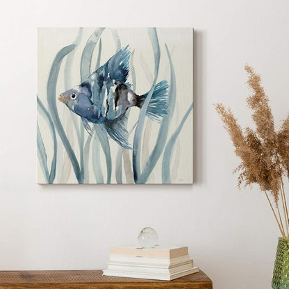 Renditions Gallery Fish in Seagrass II Wall Art, Premium Gallery Wrapped Canvas Decor, Ready to Hang, 16 in H x 16 in W, Made in America Print, AZS-WC07-17920-R-1616-MK
