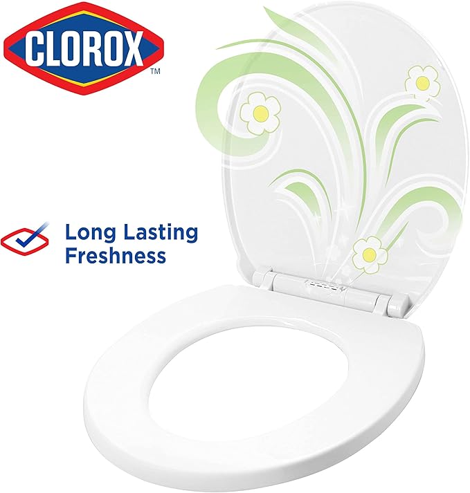 Clorox Round Scented Plastic Toilet Seat with Easy-Off Hinges