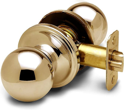 Copper Creek Passage Interior Door Knob – ANSI Grade-3 Certified, Modern Heavy Duty Handle, Easy Install and Reversible for Bedroom, Bathroom & Closets – Polished Brass (1 Pack)
