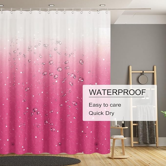 TIKABC Shower Curtain Liner, 4G PEVA Shower Liner, Plastic Peva Waterproof Shower Curtains, 72x72 inch with Grommet Holes 3 Magnetic Weights