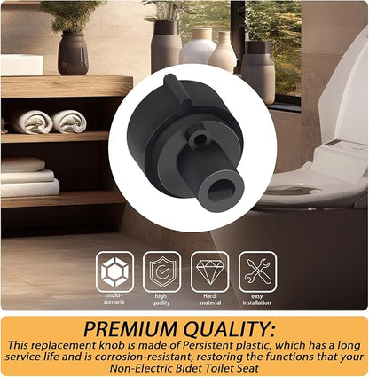 Replacement Knob(1PCS) Compatible with Brondell Bidet Toilet Seat Non-Electric Bidet(For the center plastic section only) - Black