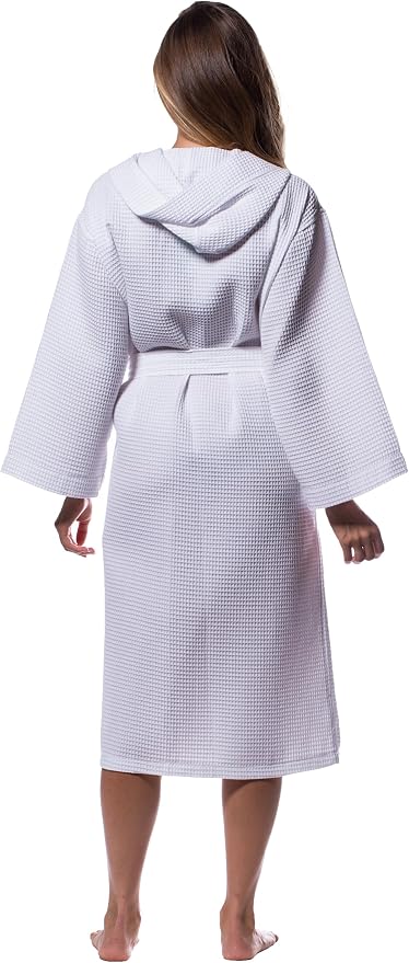 Turquaz Womens Lightweight Waffle Kimono Bathrobe for Men - Soft Quick-Dry Spa & Summer Towel Robe, Cotton Blend