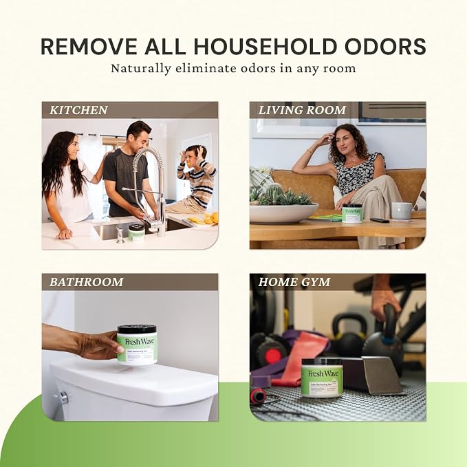 Fresh Wave Original Odor Eliminator Gel 15 oz - Air Freshener for Home | Lasts 30-60 days. Plant-based odor absorber. No perfumes or harsh chemicals. Bathroom & closet deoderizer. Refills available.