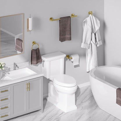 8PCS Brushed Gold Bathroom Hardware Set, 18-Inch Towel Bar Set | Durable SUS304 Stainless Steel Bathroom Accessories Set, Towel Racks for Bathroom Wall Mounted, Modern Home Decor