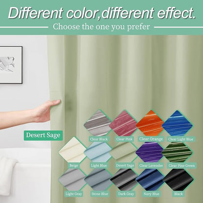 Mrs Awesome Sage Shower Curtain Liner with 3 Magnets, 72x72 | 12 Rustproof Grommets,Premium Flexible Sturdy Plastic Shower Curtain for Bathroom Lightweight & Waterproof,72W x 72H