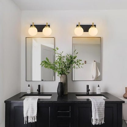 Bathroom Vanity Light Fixtures Over Mirror Modern Sand Black Gold 2 Lights Wall Sconce Vanity Light for Bathroom Lighting