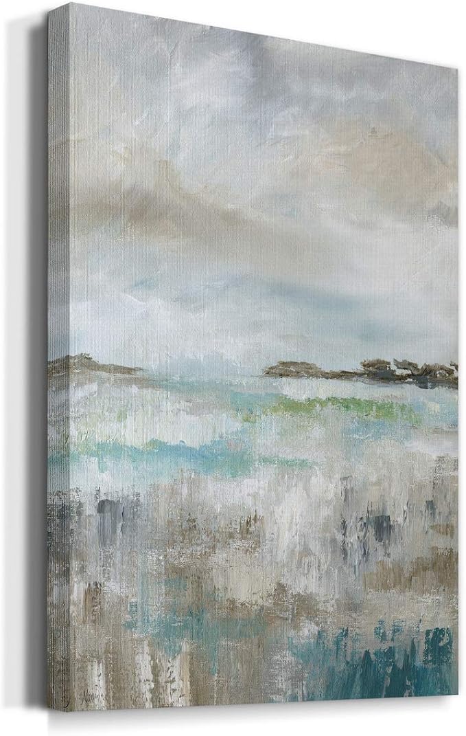 Renditions Gallery Canvas Nature Wall Art Paintings for Wall Decorations Rustic Cloudy Ocean Modern Abstract Wall Hanging Canvas Artwork Prints for Bedroom Living Room Office - 12"x18" LT02